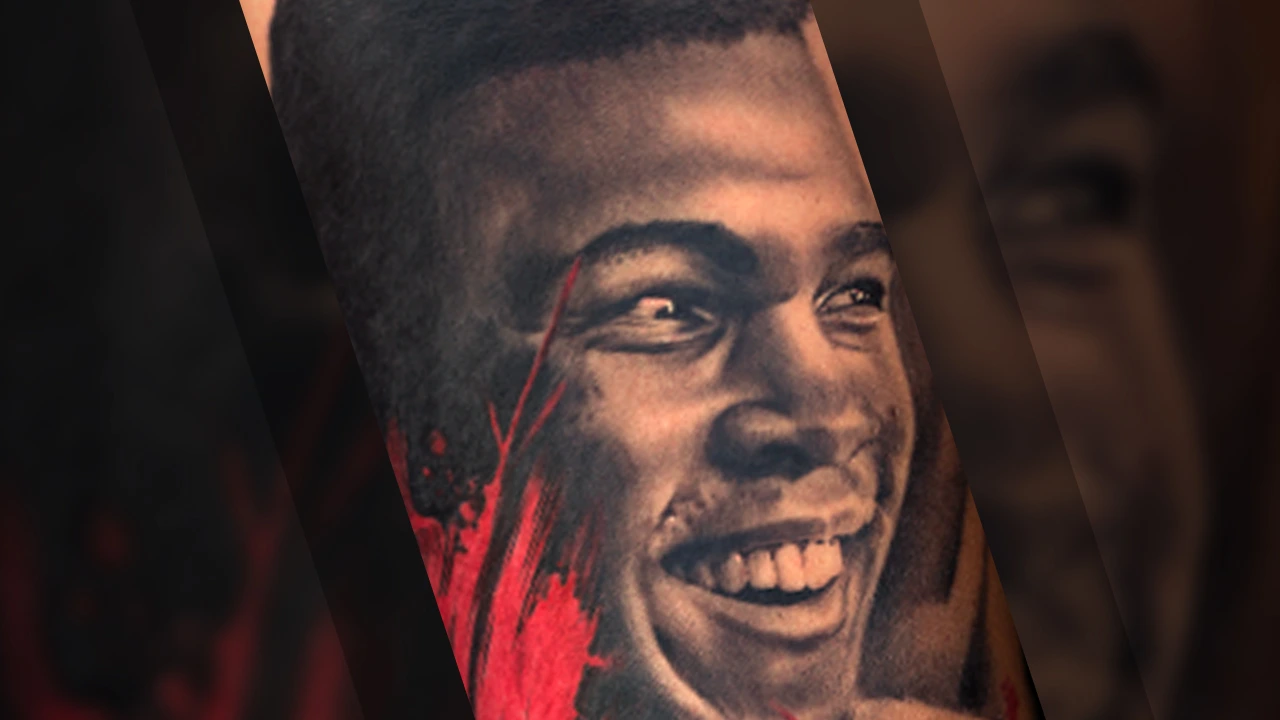 Realistic Muhammad Ali Portrait Tattoo